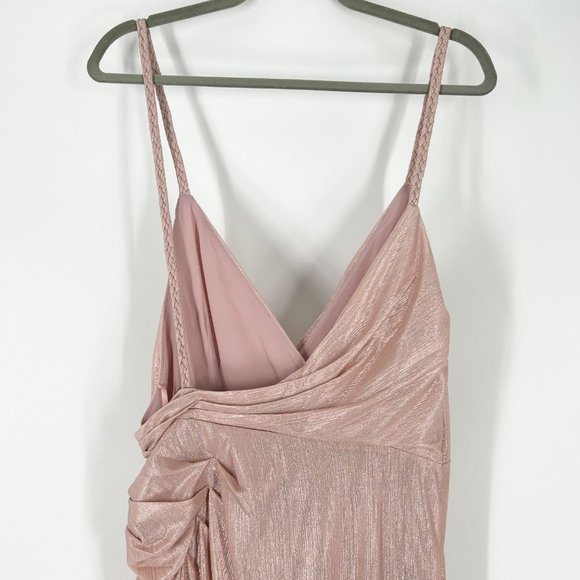 NWT Retrofete Yesi Lamé Maxi Dress in Dusty Pink - Picture 7 of 11